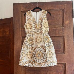 Alice + Olivia gold embroidered dress